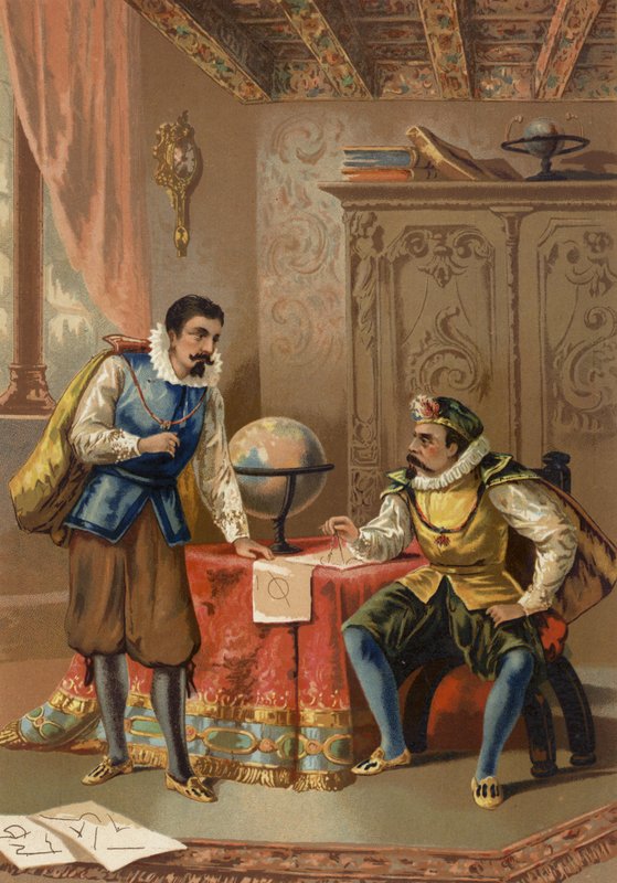 Johannes Kepler ve Tycho Brahe Prag Gözlemevinde, c1600 by Spanish School