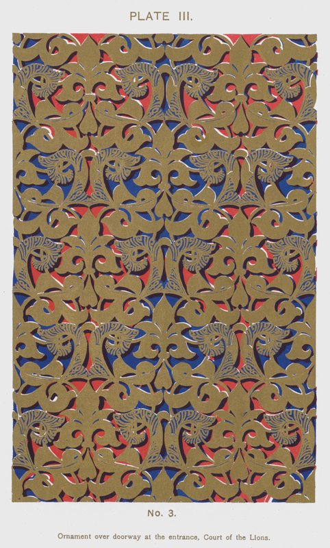 Girişte kapı üzerinde süsleme, Aslanlı Avlu (renkli taş) by Spanish School