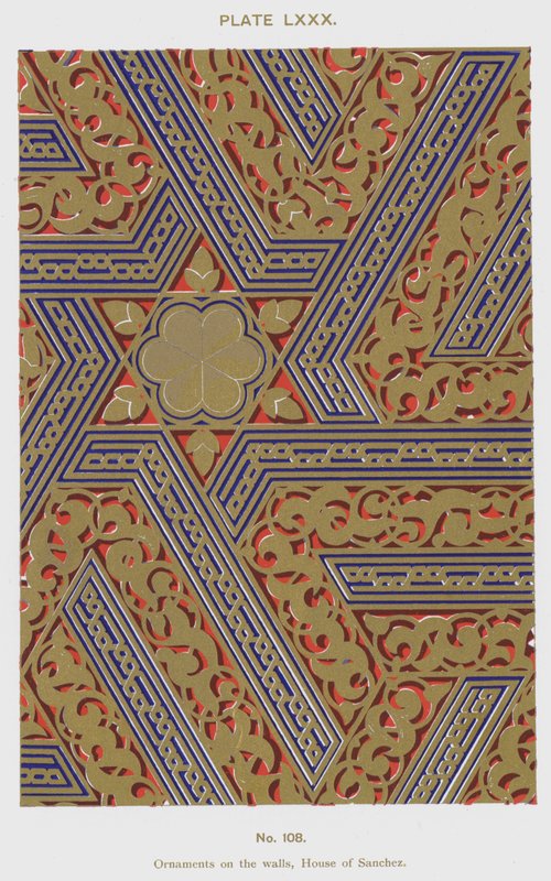 Duvarlardaki süslemeler, Sanchez Evi (renkli taş) by Spanish School