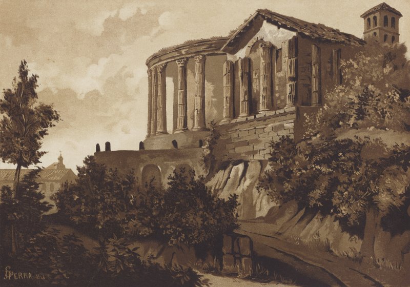 Tiburtine Sibyl ve Vesta Roma Tapınakları, Tivoli, İtalya by Spanish School