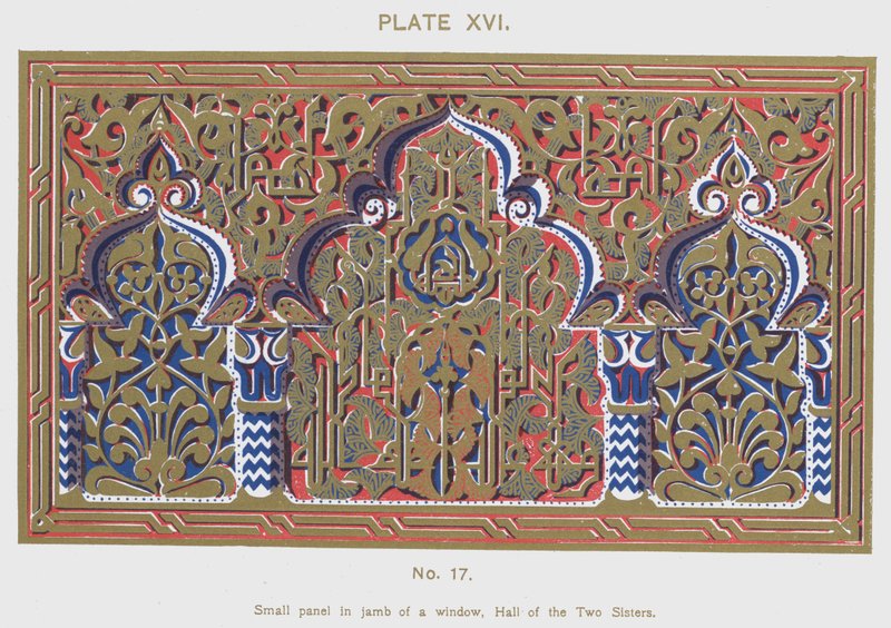 Pencere pervazındaki küçük panel, İki Kız Kardeşin Salonu (renkli taş) by Spanish School