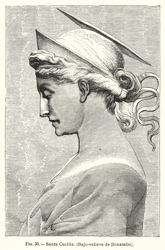 Aziz Cecilia, Donatello tarafından kabartma (lito) by Spanish School