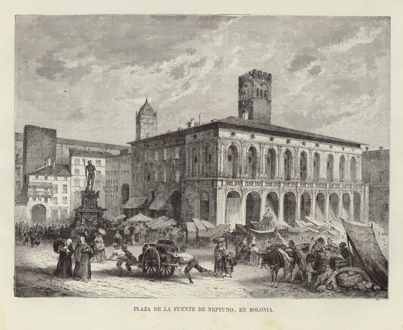 Neptün Çeşmesi, Bologna, İtalya by Spanish School