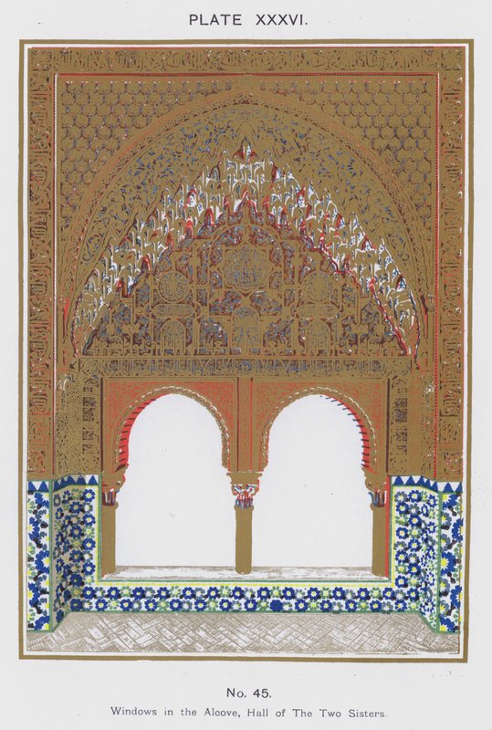 Köşedeki Pencereler, İki Kız Kardeş Salonu (renkli taş) by Spanish School