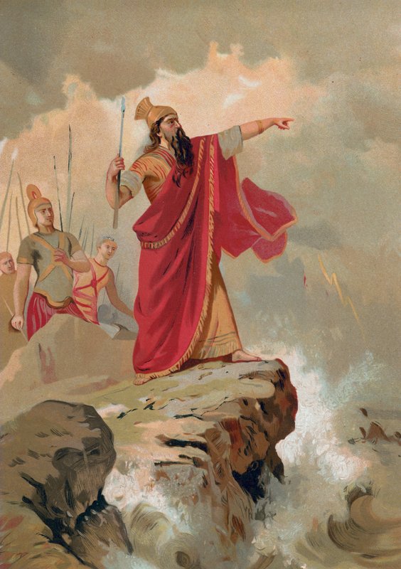 Xerxes denizi azarlıyor by Spanish School