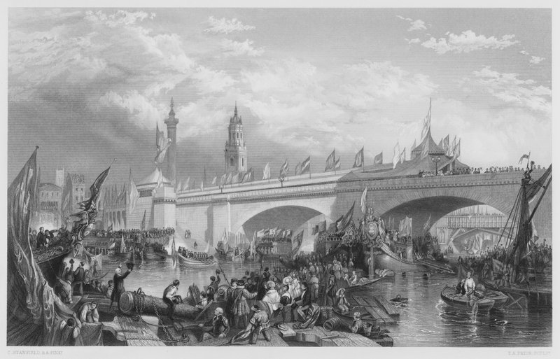 Kraliyet Koleksiyonu'ndaki resimden New London Bridge'in Açılışı by Stanfield