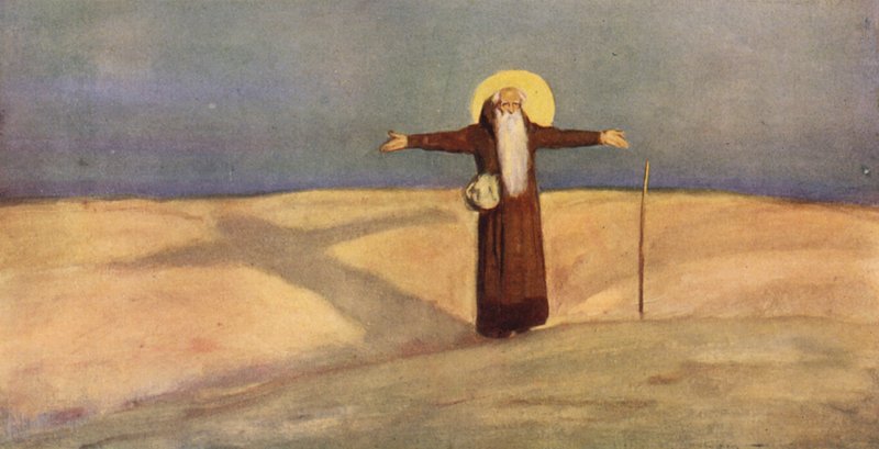 Çölde Aziz Anthony (renkli taş) by Stephen Reid