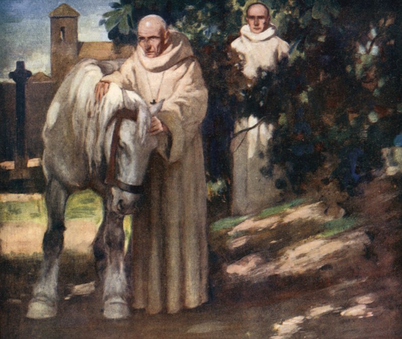 Aziz Columba ve Beyaz At (renkli taş) by Stephen Reid