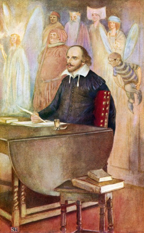Shakespeare ve fantazinin ölümsüz yaratıklarından bazıları (renkli taş) by Stephen Reid