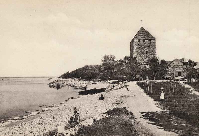 İsveç: Gotland, Wisby, Kruttornet (s / b fotoğraf) by Swedish Photographer