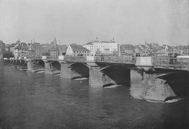 Basel, Eski Ren Köprüsü (s/b fotoğraf) by Swiss Photographer