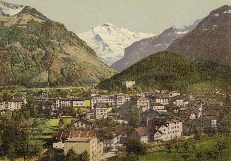 Bernese Oberland: Interlaken, toplam görünüm (renkli fotoğraf) by Swiss Photographer