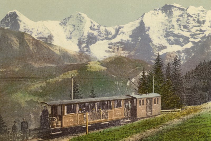 Berner Oberland: Mürrenbahn (renkli fotoğraf) by Swiss Photographer