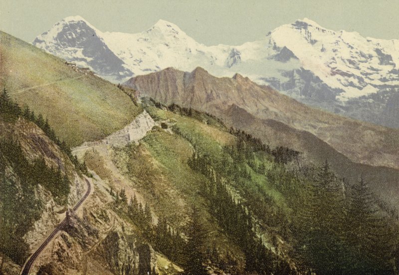 Bernese Oberland: Schynige Platte, demiryolu hattı (renkli fotoğraf) by Swiss Photographer