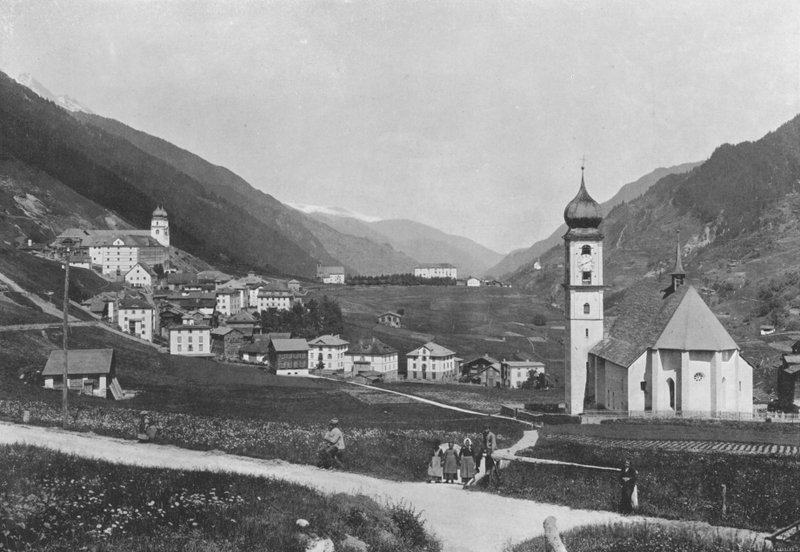 Disentis, Genel görünüm (s/b fotoğraf) by Swiss Photographer