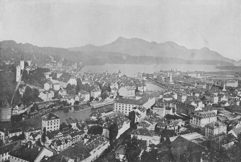 Luzern ve Righi (s/b fotoğraf) by Swiss Photographer