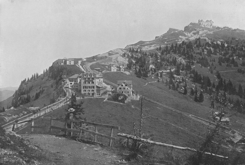 Righi-Staffel ve Righi-Kulm (s / b fotoğraf) by Swiss Photographer