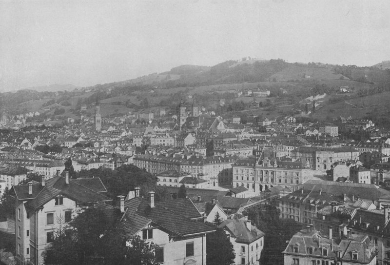 St. Gallen, Genel görünüm (s/b fotoğraf) by Swiss Photographer