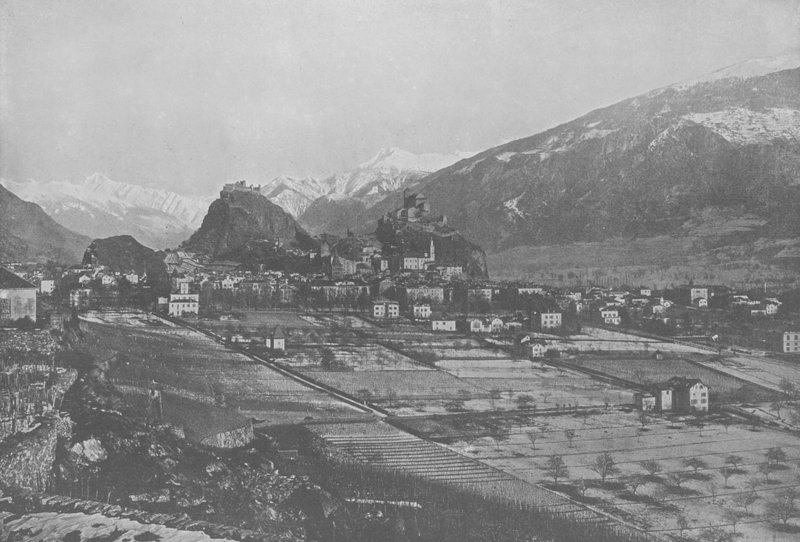 Sion, Vue Generale (s/b fotoğraf) by Swiss Photographer