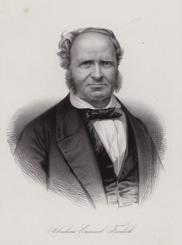 Abraham Emanuel Frohlich, İsviçreli şair (gravür) by Swiss School