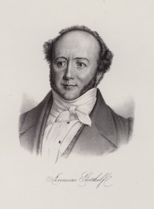 Albert Bitzius, Jeremias Gotthelf mahlasıyla yazan İsviçreli romancı (gravür) by Swiss School