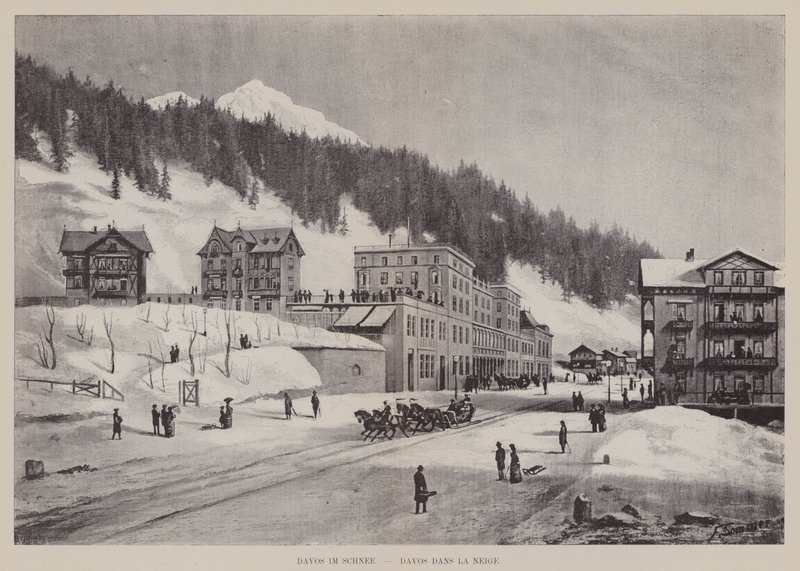 Karda Davos, Davos dans la Neige (lito) by Swiss School