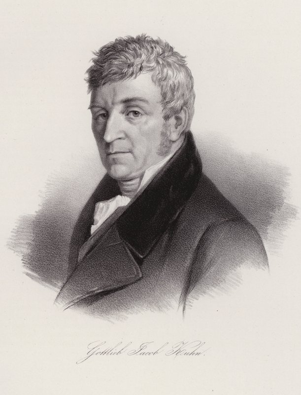 Gottlieb Jakob Kuhn, İsviçreli halkbilimci ve şair (gravür) by Swiss School