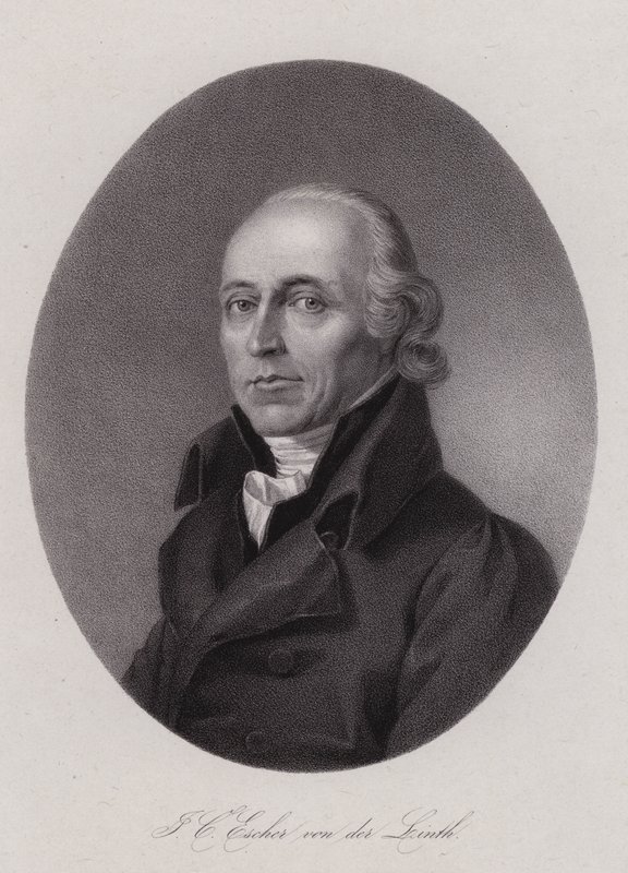 Hans Conrad Escher von der Linth, İsviçreli bilim adamı, sanatçı ve politikacı (gravür) by Swiss School
