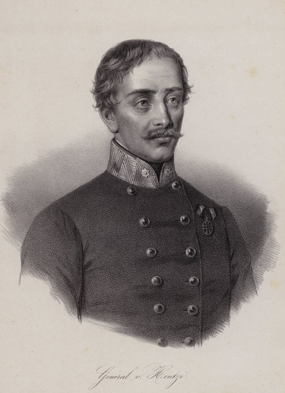 Heinrich Hentzi von Arthurm, Avusturya İmparatorluğu ordusunda Macar generali (gravür) by Swiss School