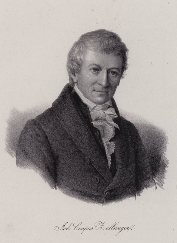 Johann Caspar Zellweger, İsviçreli tekstil girişimcisi ve hayırsever (gravür) by Swiss School