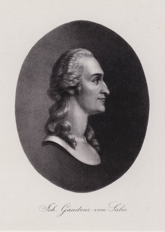 Johann Gaudenz von Salis-Seewis, İsviçreli şair (gravür) by Swiss School