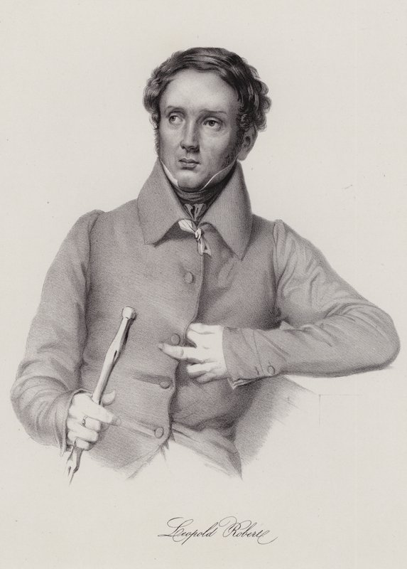Louis Leopold Robert, İsviçreli ressam (gravür) by Swiss School