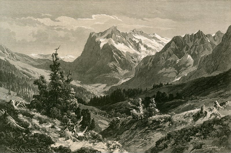 Yakın Grindelwald, Bernese Oberland by Swiss School