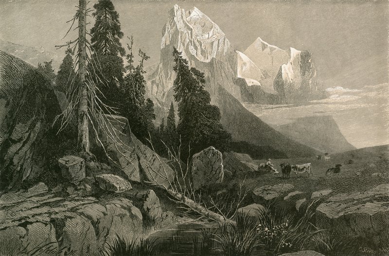 Wellhorn ve Wetterhorn by Swiss School