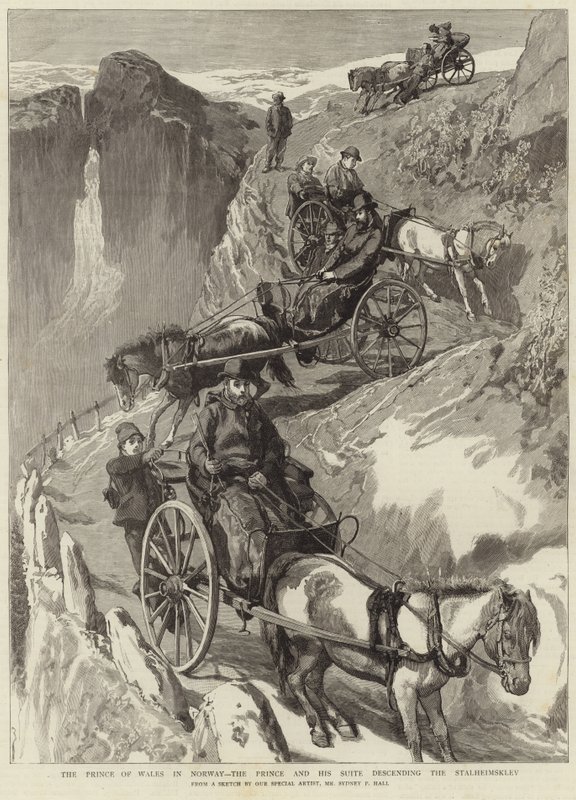 Galler Prensi Norveç'te (gravür) by Sydney Prior (after) Hall