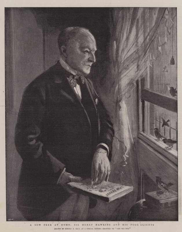 Evde Yeni Bir Eş, Sir Henry Hawkins ve Zavallı Müşterileri by Sydney Prior Hall