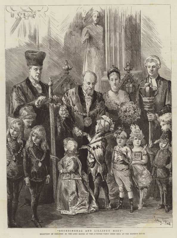 Brobdingnag ve Lilliput Buluşması by Sydney Prior Hall