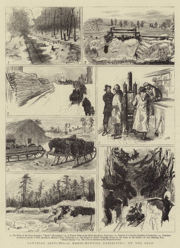 Kanada Skeçleri, Bir Geyik Avı Seferi, Yolda by Sydney Prior Hall