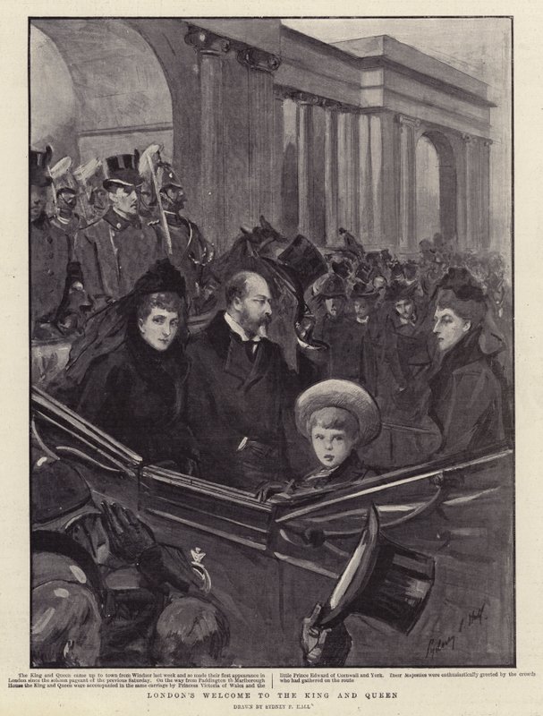 Londra'dan Kral ve Kraliçe'ye Hoş Geldiniz by Sydney Prior Hall