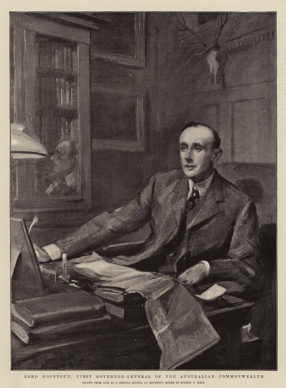 Lord Hopetoun, Avustralya Topluluğu Birinci Genel Valisi by Sydney Prior Hall