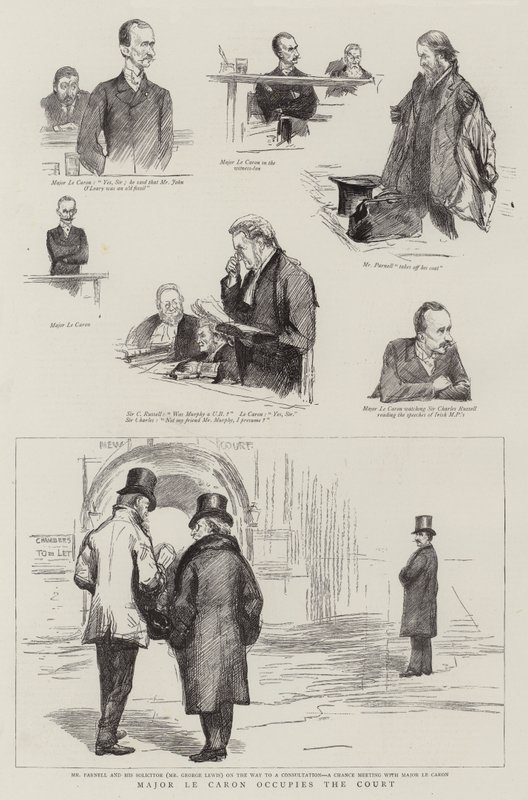 Binbaşı Le Caron Mahkemeyi işgal ediyor by Sydney Prior Hall