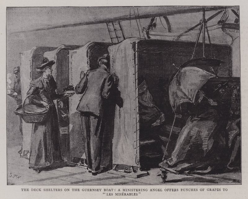Guernsey Teknesindeki Güverte Sığınakları, bir Bakan Melek, Sefillere Bir Demet Üzüm sunuyor by Sydney Prior Hall