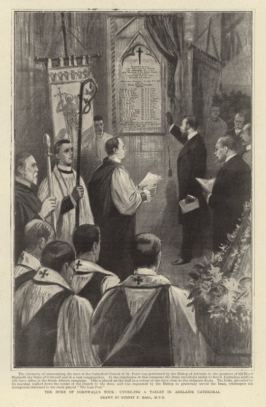 Cornwall Dükü'nün Turu, Adelaide Katedrali'nde Bir Tabletin Açılması by Sydney Prior Hall