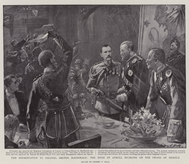 Atholl Dükü Albay Hector MacDonald'a Onur Kılıcını büken Sunum by Sydney Prior Hall