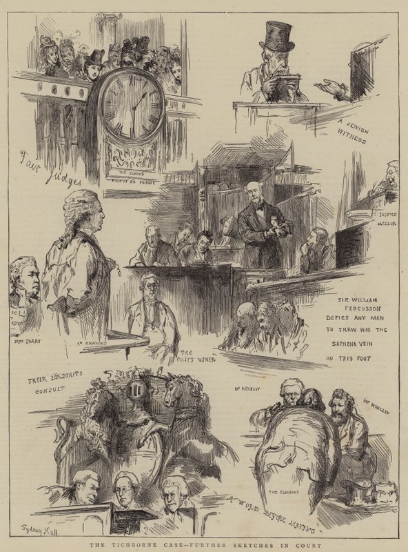 Tichborne Davası, Mahkemede Daha Fazla Eskiz by Sydney Prior Hall
