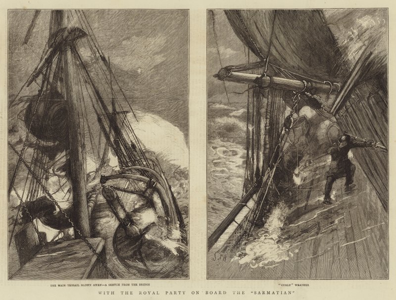 Kraliyet Partisi ile Sarmatyalı Gemide by Sydney Prior Hall
