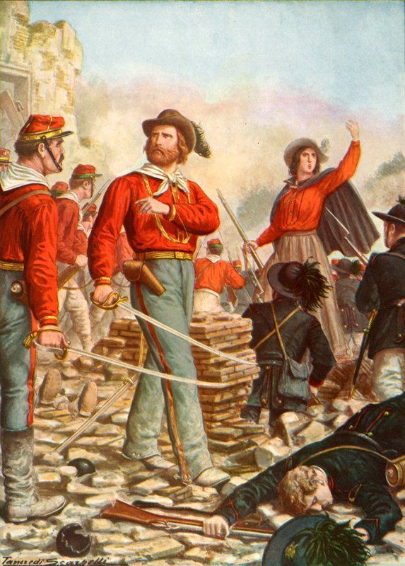 Garibaldi ve karısı Anita, 1849