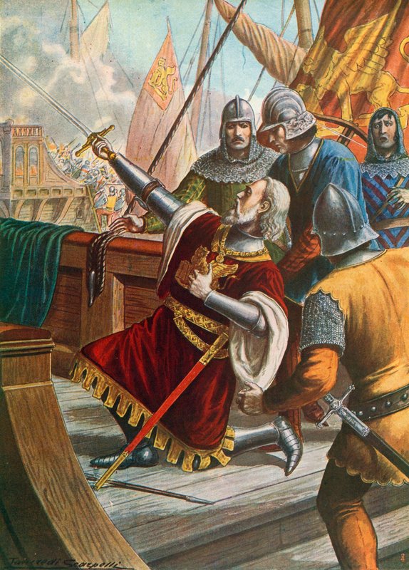 Luciano Doria, 1379 savaşta öldürüldü by Tancredi Scarpelli