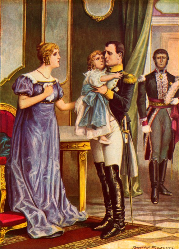 Napoleon saying goodbye to his family as he leaves for Elba by Tancredi Scarpelli