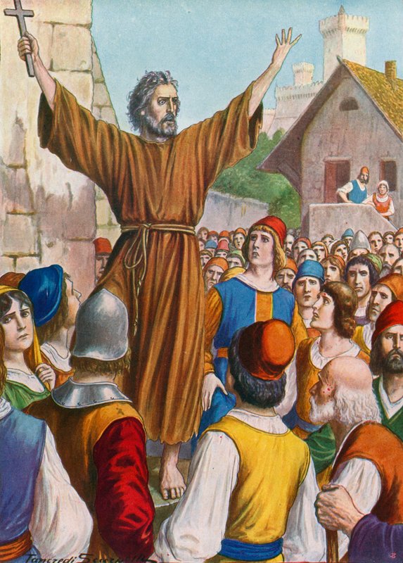 Münzevi Peter vaaz veriyor by Tancredi Scarpelli